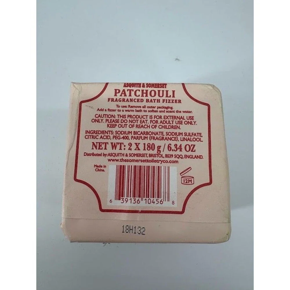NIP Asquith & Somerset CALMING Patchouli 2x180g  Fragrance Bath Fizzers England‎